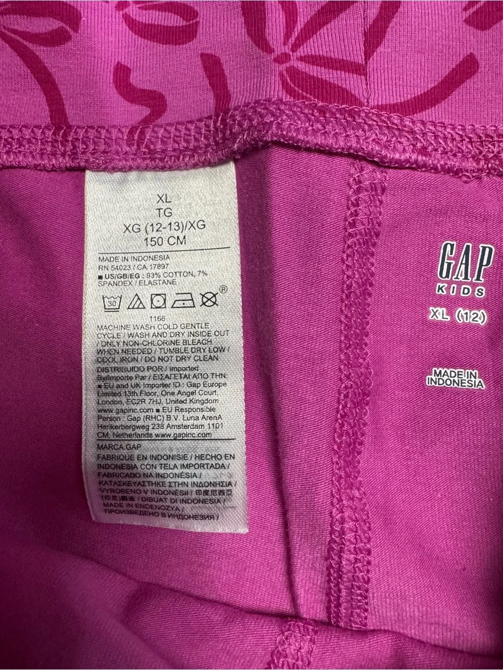 NWT New Gap Girl's Stretch Jersey Flare Leggings In Bow Print Size XL (12)